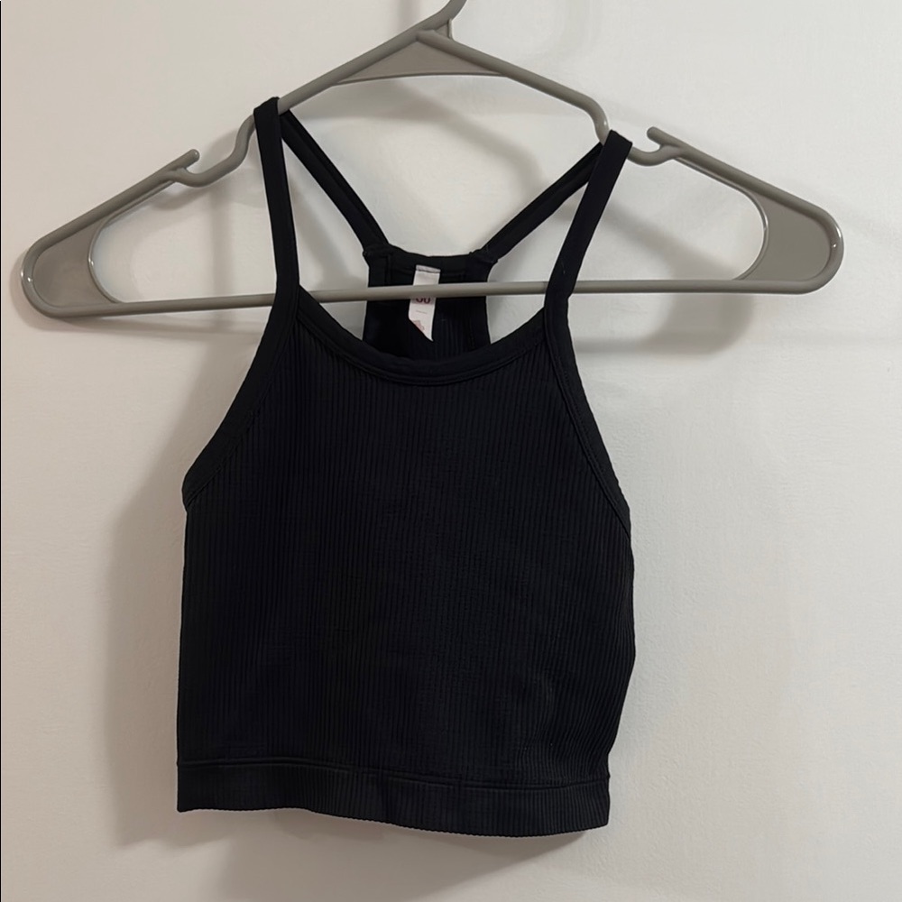 SO Black Ribbed Tank Top
